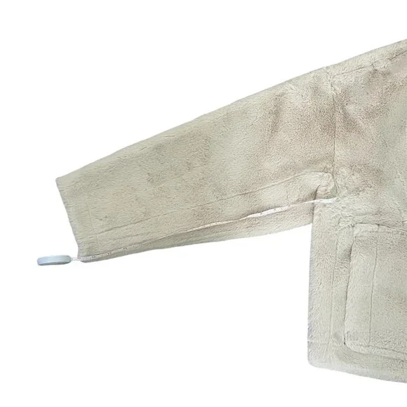 Zara Faux Fur Jacket ZW Collection – Ecru – Size Small – Metal Button Closure - Picture 6 of 8